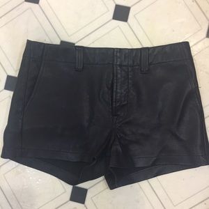 J Brand black leather shorts